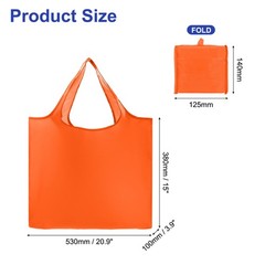 Reusable Grocery Bags, 1Pcs Washable Shopping Totes with Handles (Orange)
