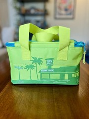 Trader Joe’s Mini Insulated Tote Bag Lime w/TJ Store scene 1.5 gallon NWT