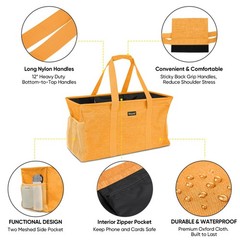 BALEINE Extra Large Utility Tote Bag with Reinforced 22”x12”x10”, Yellow