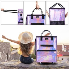Large Reusable Grocery Bag On 5 Wheels, 130L Foldable Rolling Tote Bag, Heavy…