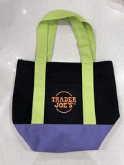 Trader Joe’s Mini Tote Bag Halloween Purple Green Orange Black 12×11