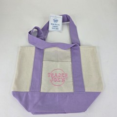 Trader Joes Mini Tote Canvas 3pc Green Purple Pink 2026