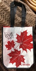 New Reusable Shopping Lunch Bag Small Canada Maple Leaf Pharmasave Red White