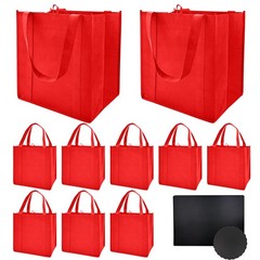 10 PCS Reusable Heavy Duty Grocery Shopping Totes Reinforced Handle Bottom