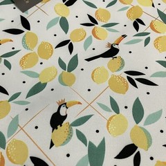Waitrose Sara Miller Toucan Bag London Lemon Lime Crown Bird Leaves New