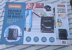 Clevermade Foldable Tote Bag on Wheels Open Box 18 x 14 x 24 Holds 75 Pounds OB