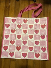TJMaxx Shopping Bag Beautiful HEARTS ❤️ in 💖PINK 🌸 Reusable Tote Bag HAPPY