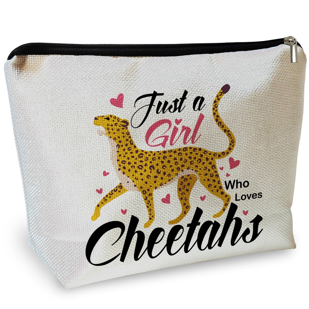 Zengzetong lnfinite Cheetah Makeup Bag Cosmetic Gifts White
