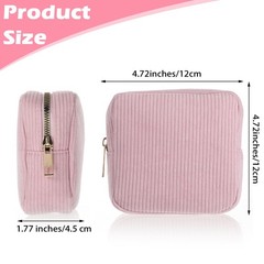 Sorcristy Period Bag for Teen Girls, Corduroy Sanitary Napkin Storage Pink