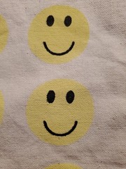 Enchante Smiley Faces 14″ Shoulder / Crossbody Canvas Reusable Shopping Tote Bag