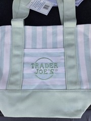 Trader Joe’s Mini Canvas Tote Bags Set of 4 Pastel Striped Colors New With Tags
