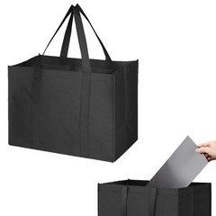 1|2|3 Pack Available Large Foldable Shopping Bag, 16″ W x 13″ H x 10″ D, Reus…
