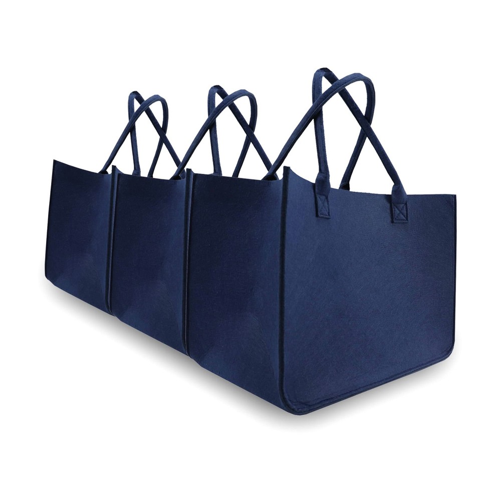 MEIANJU Felt Tote Bag, 16″x 12″x 10″ Large Reusable Bags Heavy Duty Grocery T…