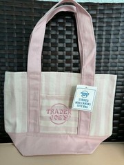 Trader Joe’s Mini Pastel Stripe Canvas Tote Bag Pink ⭐Limited Edition⭐
