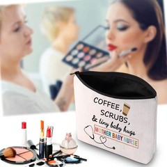 JXGZSO Mother Baby Nurse Cosmetic Bag Coffee Scrubs & Tiny M BAG