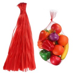100Pcs Reusable Mesh Produce Bags, 19.7 Inches Hatching Bags, Red