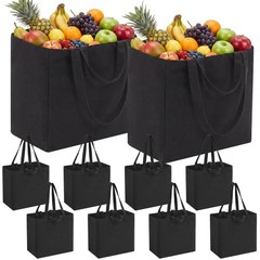 Tallew 8 Pcs Reusable Canvas Grocery Bags XL with with Pockets & Dual Handles…