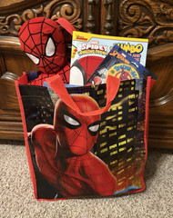 Spider-man Bundle – nightlights, coloring book, stuffed action figure and bag