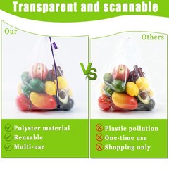 12 Pack Reusable Produce Bags, Barcode Scanable See Through Mesh Bags, Heavy …