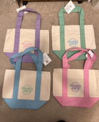 Trader Joe’s Mini Canvas Tote Bags. Set Of 4 New. Pastel Colors