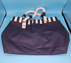 YANKEE CANDLE Navy Blue Tote Bag Nautical Ltd Edition Rope Handles Beach New
