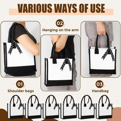 12 Pcs Small Canvas Tote Gift Bags Bulk Women Size 10 x 10 x 4 Inch Sublimation