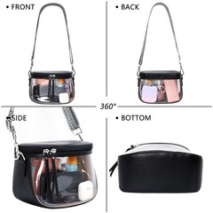 ArtiSoul emmafys scrossbody bags for women, Transparent Waterproof BLACK