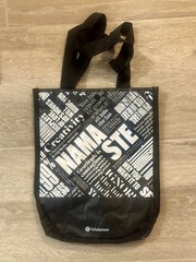 3 LULULEMON Reusable Shopping Totes Bags: Large Silver, Small Red & Black
