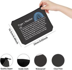 TSOTMO Diabetes Makeup Bag Awareness Gifts BLK- Type 1 Warrior