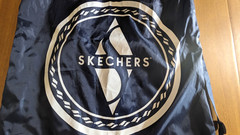 Sketchers Navy Blue Nylon Drawstring Backpack Sack Gym Shoe Shopping Bag Tote