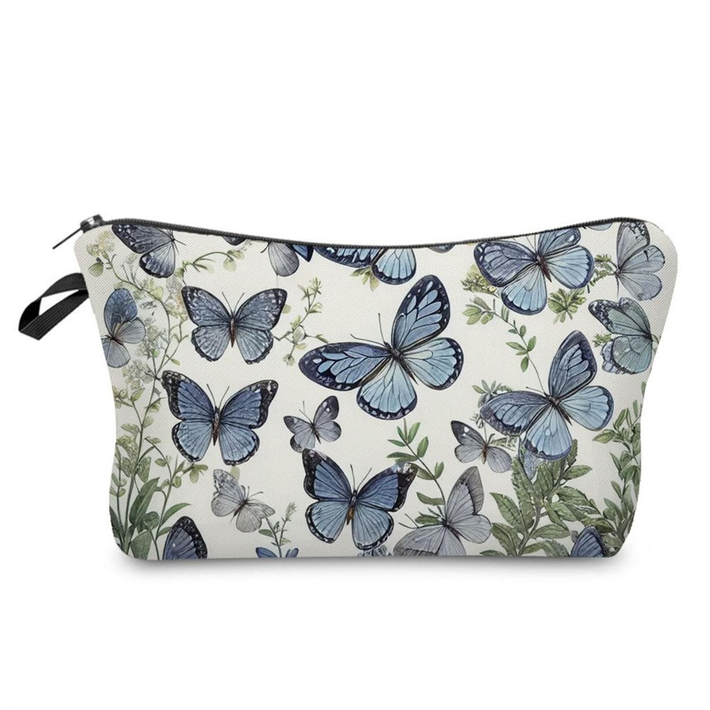 YULUENZE Butterfly Floral Cosmetic Bag for Women Cute Small 01