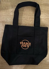 Trader Joe NWT Limited Edition Embroidered MINI CANVAS TOTE BAG 2024 💚