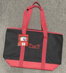 Trader Joe’s Cooler Tote Bag Insulated Shopper Black Red Reusable, new, Large