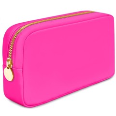 DANCOUR Small Makeup Bag – Cute Preppy Nylon Pouch, Small, Hot Pink