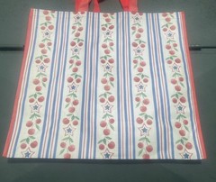 New Lot Of Two TJ MAXX REUSABLE SHOPPING TRAVEL Beach TOTE BAGS America Cherry
