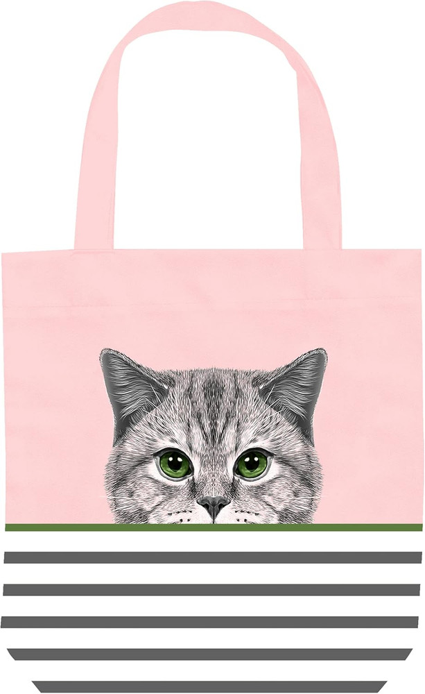 Cute Pink Cat Tote Bag – Cat Gifts for Women – Mom Gifts – Birthday Bags for Tea