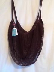 ECHO DESIGN Mesh Beach Bag Tote Style 113186 in Brown 203 New NWT