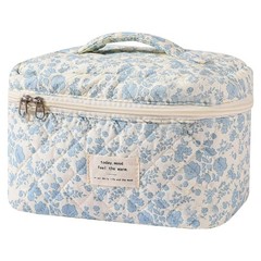Gosect Large Makeup Bag, Cute Cosmetic 16 cm x 16 x 25 cm, 08Blue Flower