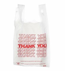 3000 Pack- White Thank You 1/8 Plastic Shopping Bags, T-Shirt Bags [17x10x6 in]