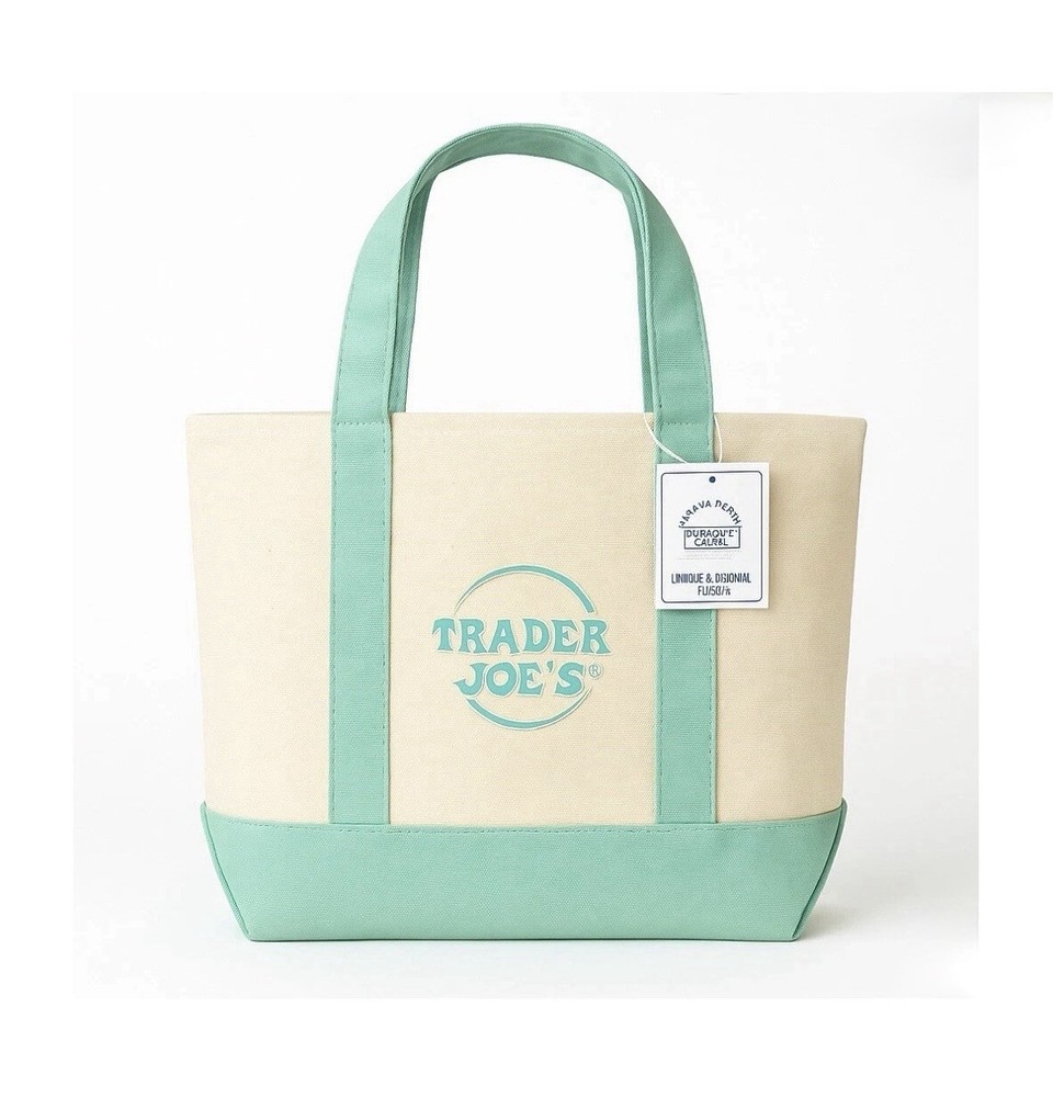 Trader Joe’s Easter Green Mini Canvas Grocery Shopping Tote Bag Purse Reusable
