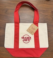 NEW with TAGS – Trader Joe’s – Holiday 2025 Canvas Mini Tote Bag – Red