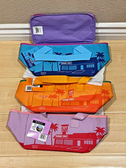 Lot (3) New Trader Joe’s Insulated Mini Tote Bags – PINK PURPLE ORANGE BLUE-NWT