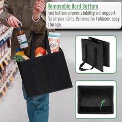 3 Pack Reusable Grocery Bags Collapsible Foldable Totes Heavy Duty Washable