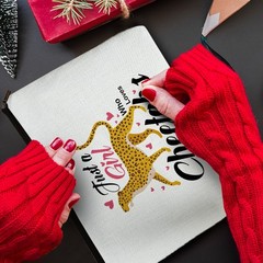 Zengzetong lnfinite Cheetah Makeup Bag Cosmetic Gifts White
