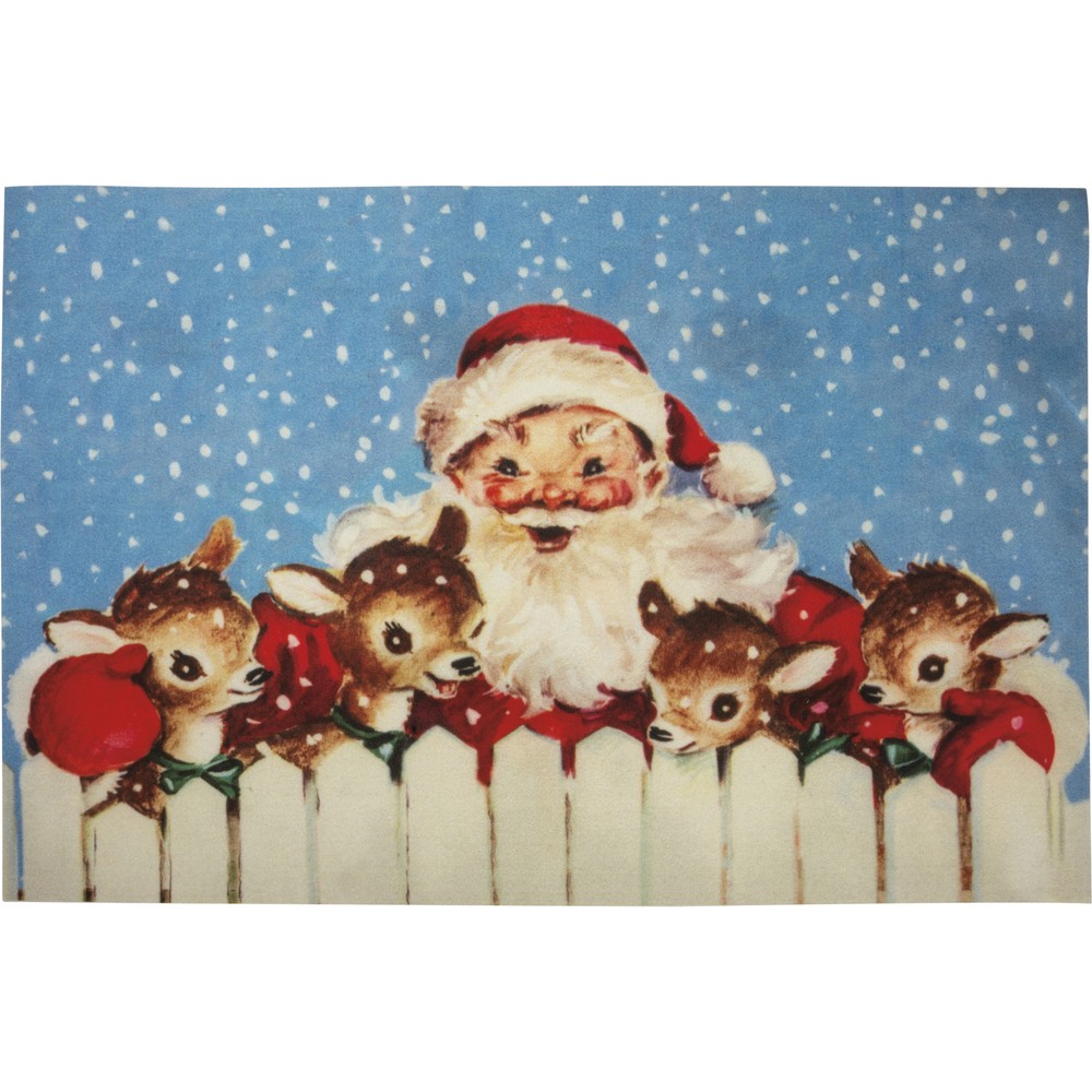 Primitives by Kathy Santa And Reindeer Entryway Christmas Indoor and Outdoor