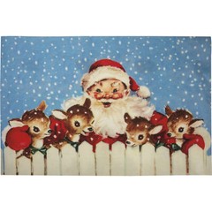 Primitives by Kathy Santa And Reindeer Entryway Christmas Indoor and Outdoor