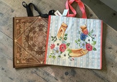 2-Reusable Shopping shoulder Bags-Country Western-Handkerchief-Horseshoe Floral