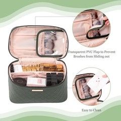 Dajasan Makeup Bag Cosmetic Bag, Travel Large Capacity Green