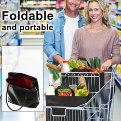 Black Reusable Totes Bag W/ Reinforced Handles Non Woven Bulk Shopping Bags