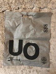 SALE Urban Outfitters Gray w/ Black Store Logo Reusable Bag, 15 x 18 in